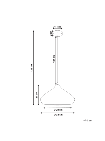 Beliani Pendelleuchten RAWI in Braun - (W) 33 x (H) 127 x (L) 33 cm