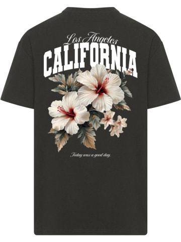 Mister Tee T-Shirt "California Hibiskus Heavy Oversize Tee" in Schwarz