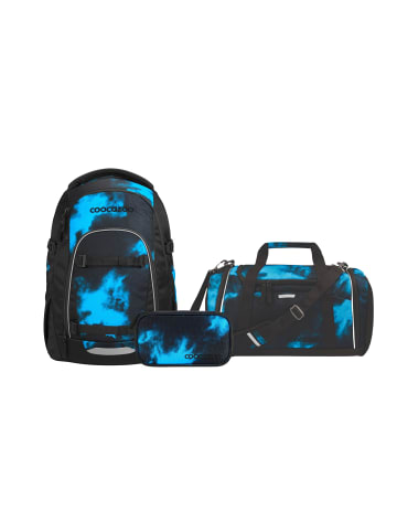 Coocazoo Schulrucksack-Set MATE "Mystic Clouds" 3-tlg. in Schwarz/Blau