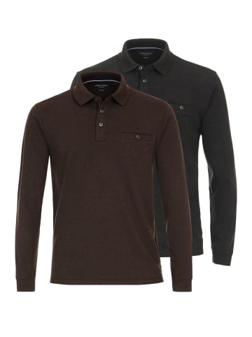 Casa moda Poloshirt Basic in Braun / dunkelgrau
