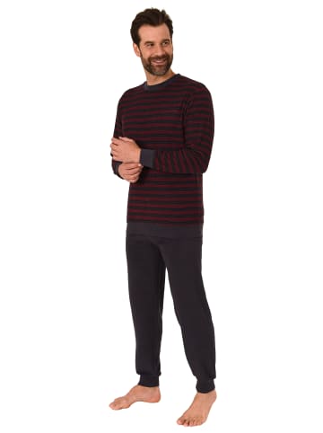 NORMANN langarm Frottee Pyjama Schlafanzug Bündchen - 67712 in rot
