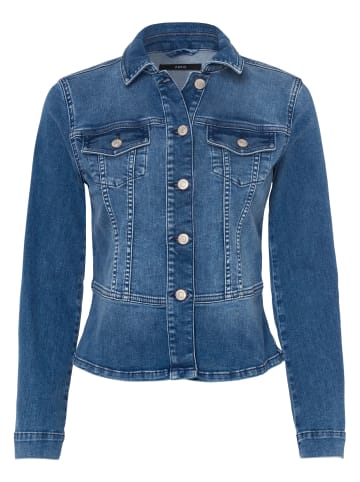 Zero  Jeansjacke mit Schößchen in Middle Blue Denim