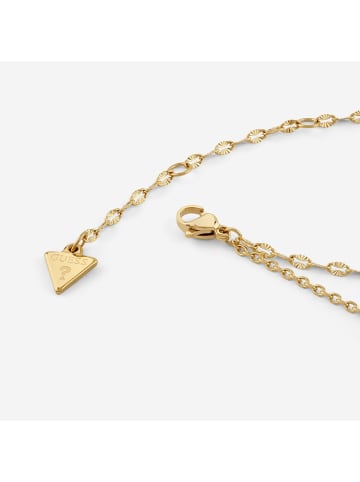 Guess Damen-Kette zweireihig Flowers Goldfarben