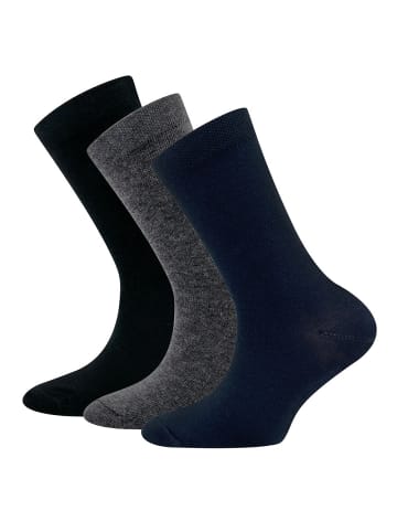 ewers 3er-Set Socken Uni in navy/anthrazit/schwarz