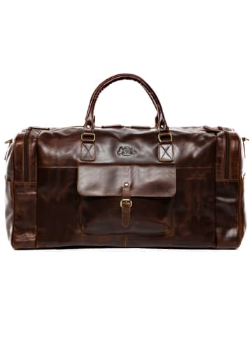 SID & VAIN Leder-Reisetasche YALE Weekender Handgepäck Schuhfach echt Leder in braun