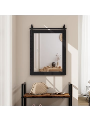 COSTWAY Wandspiegel 76,5 cm x 56 cm in Schwarz