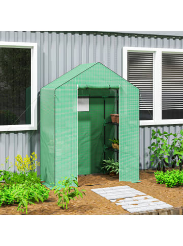 Outsunny Gewächshaus 143L x 74B x 190H cm Grün