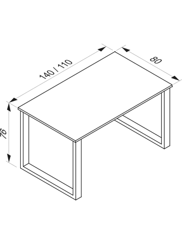 ebuy24 Esstisch XonaU 140x80cm Weiß 140 x 80 cm