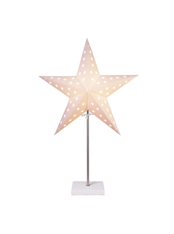 STAR Trading Papierstern Weihnachtsstern stehend 5-zackig 65cm E14 mit Kabel weiß