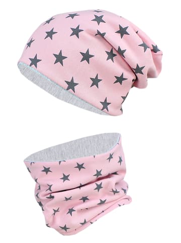 TupTam Unisex Kinder Beanie Mütze Schlauchschal Set in graphit
