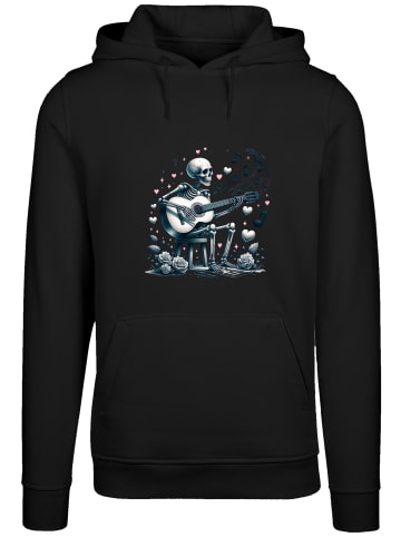 F4NT4STIC Hoodie Skelett spielt Gitarre, Musik, Liebe in schwarz