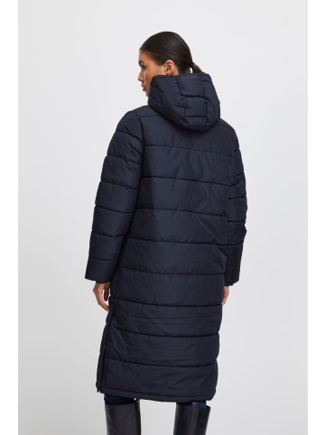 ICHI Steppmantel IHZELANO JA2 - 20119188  Langgeschnittene Steppjacke mit Kapuze in Blau