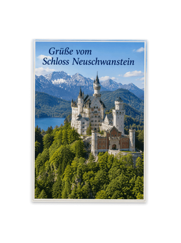 Mr. & Mrs. Panda Postkarte Schloss märchenhaft Design mit Spruch in Weiß