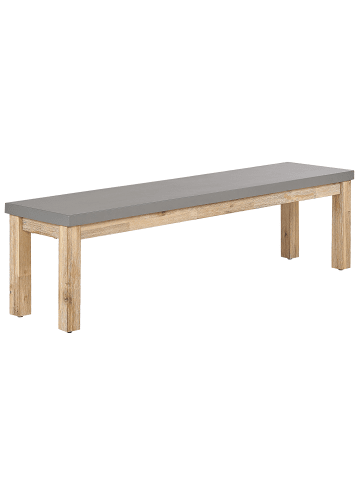 Beliani Gartenbank OSTUNI in Grau/Heller Holzfarbton - (W) 160 x (H) 45 x (L) 40 cm