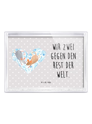 Mr. & Mrs. Panda Objektrahmen Mäuse Herz mit Spruch in Grau Pastell