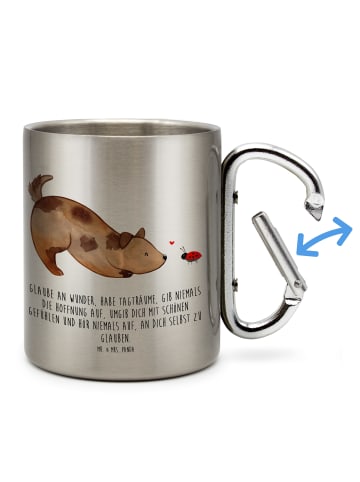 Mr. & Mrs. Panda Thermobecher Hund Marienkäfer mit Spruch in Silber