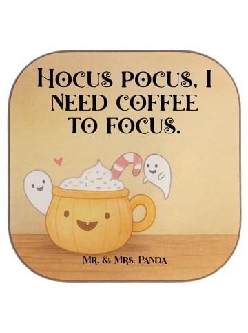 Mr. & Mrs. Panda Bierdeckel Kaffee Gespenst Design mit Spruch in Weiß