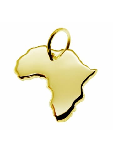 Schmuckador Anhänger der Landkarte Afrika in massiv 585 Gelbgold in gold