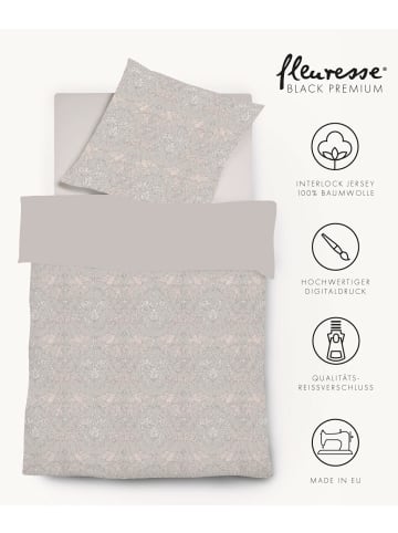 Fleuresse Hochwertigste Baumwoll-Bettwäsche in Premium Jersey Qualität in silber