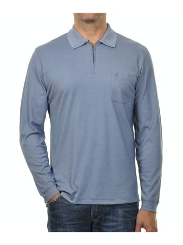 Ragman Langarm-T-Shirt in blau