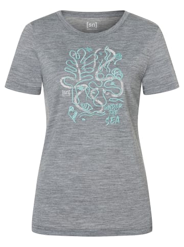 super.natural W UNDER THE SEA TEE in grau