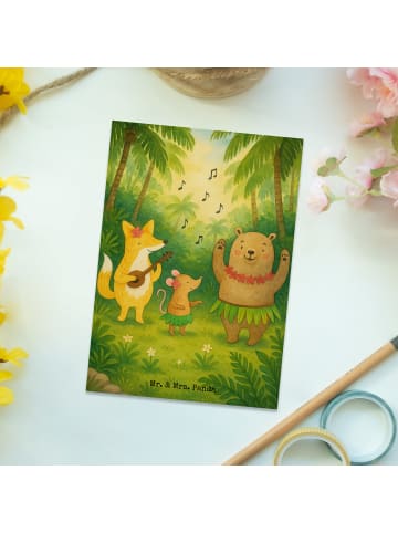Mr. & Mrs. Panda Postkarte Waldtiere Aloha Design ohne Spruch in Weiß