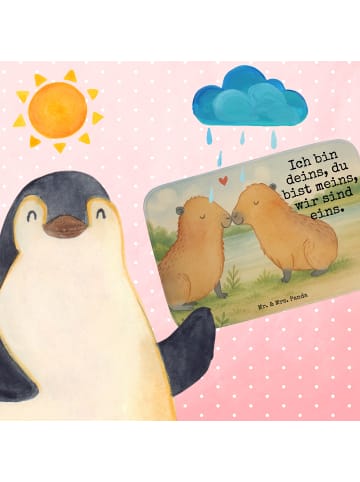 Mr. & Mrs. Panda Badematte Capybara Liebe Design mit Spruch in Weiß