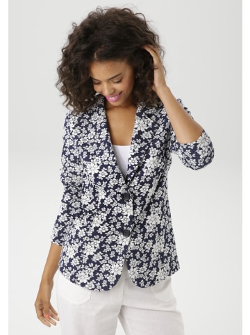 Aniston CASUAL Sweatblazer in marine-weiß