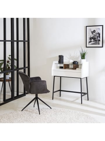 home24 Sekretär Noora in Weiß / Schwarz