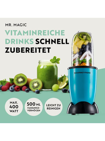 Gourmet Maxx Mixer Mr. Magic 10-tlg. 400W grün/schwarz inkl. Zubehör-Set L schwarz Schwarz