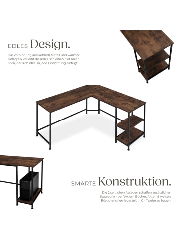tectake Gamingtisch mit höhenverstellbaren Kunststofffüßen, 138 x 138 x 75,5cm