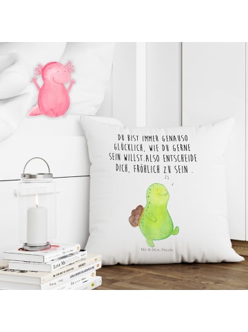 Mr. & Mrs. Panda Kopfkissen Schildkröte Pfeifen mit Spruch in Weiß