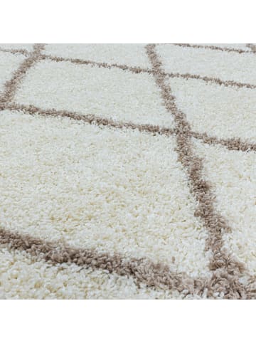 KADIMA DESIGN Teppich Hochflor Shaggy Geometrisch Polypropylen Wohnzimmer in Creme