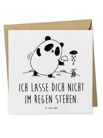 Mr. & Mrs. Panda Deluxe Karte Panda Zusammenhalt mit Spruch in Weiß