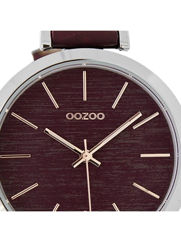 Oozoo Analog-Armbanduhr Oozoo Timepieces dunkelrot groß (ca. 40mm)