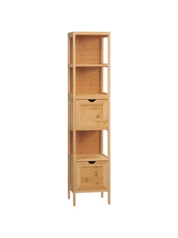 Kleankin Badezimmerschrank-30L x 30B x 140H cm-Naturholz
