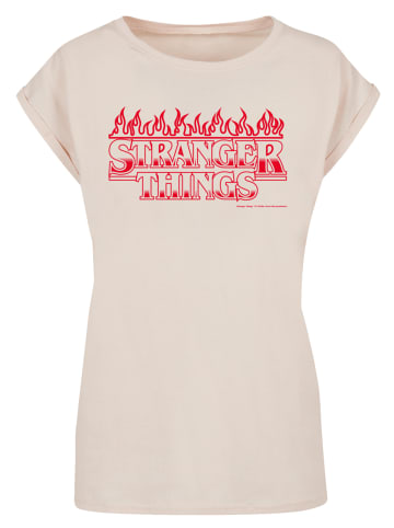 F4NT4STIC T-Shirt Stranger Things Flames in Whitesand