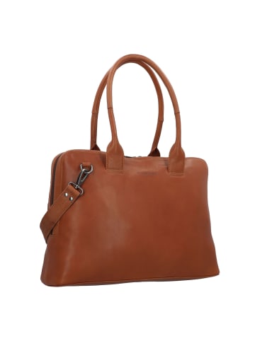 Plevier Structure Canton Schultertasche Leder 44 cm Laptopfach in cognac