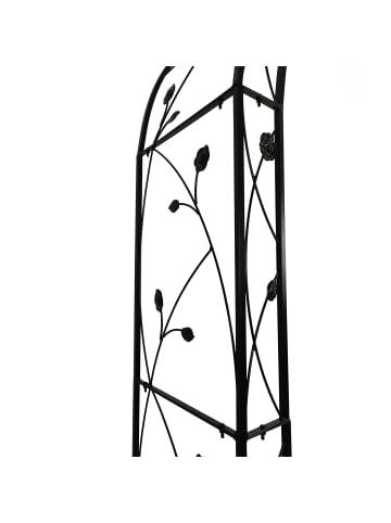relaxdays Rosenpavillon in Schwarz - (B)178 x (H)250 x (T)178 cm