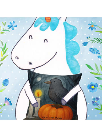 Mr. & Mrs. Panda Kuschel Kissen Krähe Halloween Design ohne Spruch in Weiß