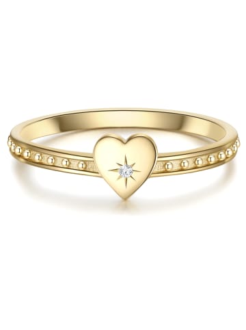Glanzstücke München Ring Herz aus Sterling Silber mit Zirkonia in gelbgold