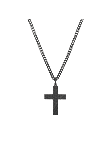 Tom Tailor Kette mit Anhänger Edelstahl, IP schwarz, Carbon in schwarz