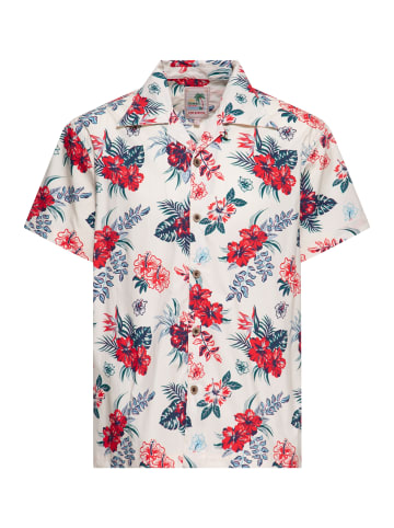 King Kerosin King Kerosin Hawaiihemd Hibiscus in offwhite
