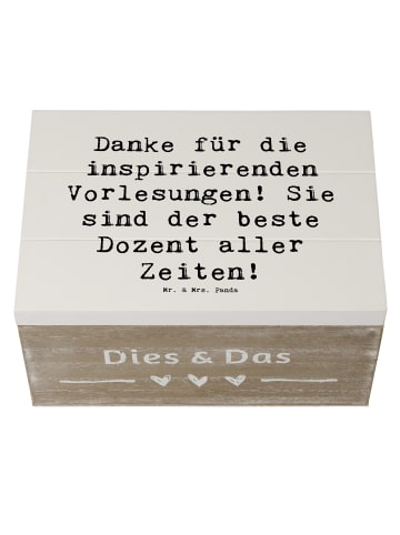 Mr. & Mrs. Panda Holzkiste Spruch Bester Dozent mit Spruch in Weiß