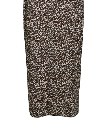Vila Leopardenmuster Midikleid mit Spaghettiträgern in Beige-Schwarz