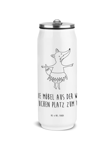 Mr. & Mrs. Panda Sport Trinkflasche Fuchs Ballerina mit Spruch in Weiß