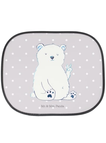 Mr. & Mrs. Panda Sonnenblende Auto Eisbär Faul ohne Spruch in Grau Pastell