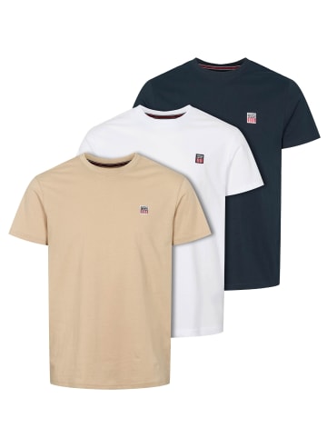 VINSON 3-pack T-shirt Massimo in DarkSapphire-White-Humus