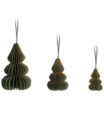 Beliani 19er-Set Weihnachtsbaumkugeln ORKLA in Grün