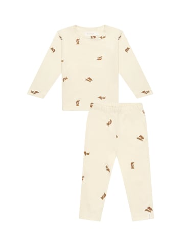 leevje Pyjama Set little dog' aus Bio-Baumwolle in light beige